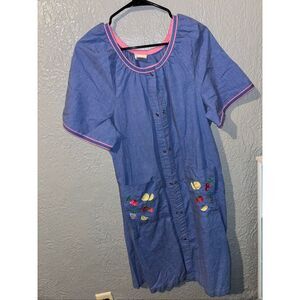 vintage robe with fruit embroidered